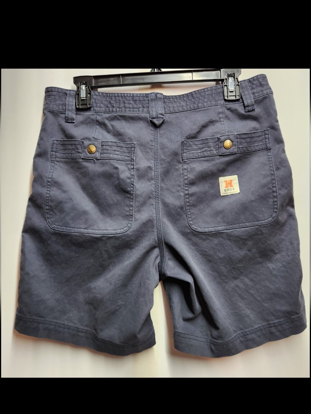 Howler Brothers Navy Cargo Shorts with Button-Tab Back Pockets